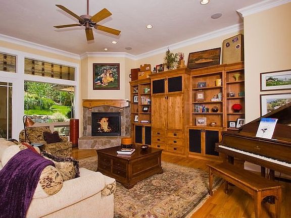 Great Room with stain glass