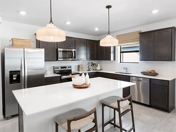 Kitchen with center island and optional move-in ready package