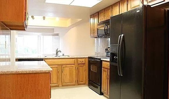 Large Kitchen with new microwave