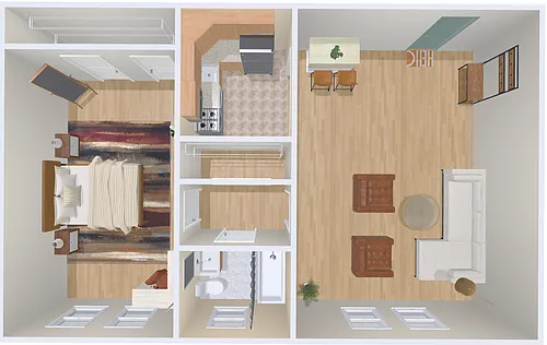 Floor plan 1bd/1b 12