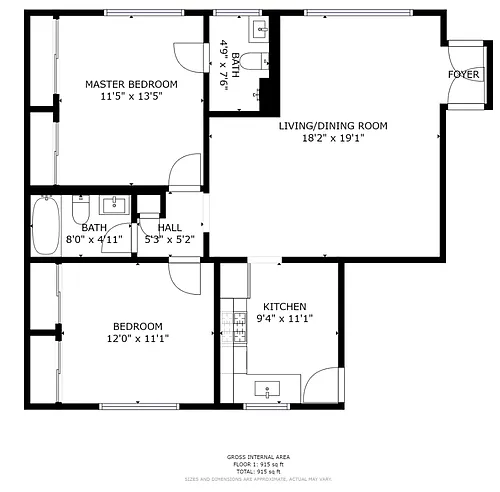 Floor plan Two Bedroom