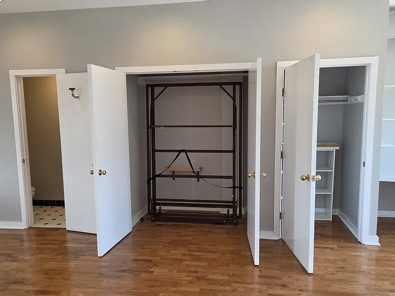 half bath murphy bed and closet