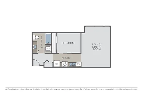 Floor plan Plan 1E - Open One Bedroom