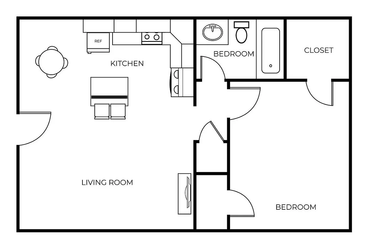 Floor plan A11 | 1 Bed | 1 Bath | Classic