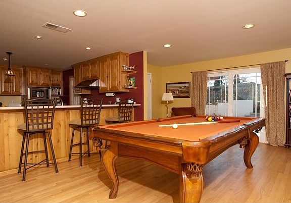 Family Room with hardwood floors, access to backyard
