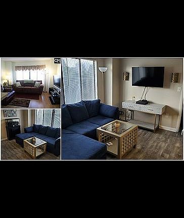 Living room before/after