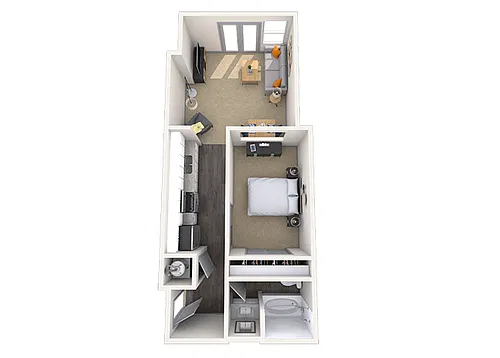 Floor plan Loft 1x1 1109 SF