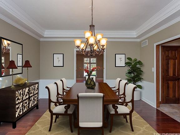 Formal dining room virtually staged