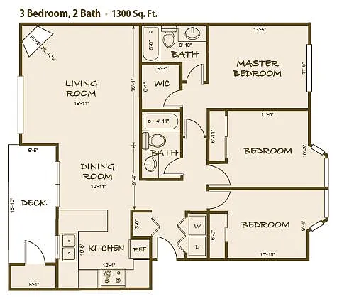 Floor plan 3x2 - AVAILABLE