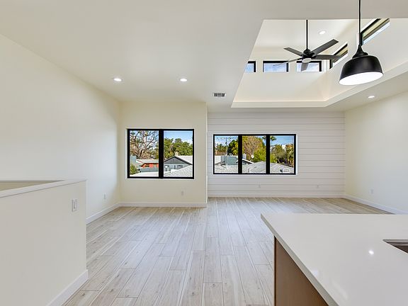 Living Room with Rafter Style Ceilings