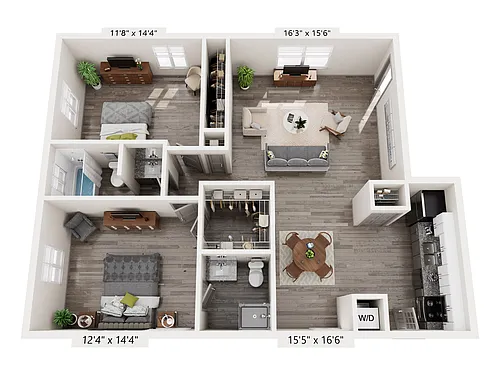 Floor plan 2 Bedroom B