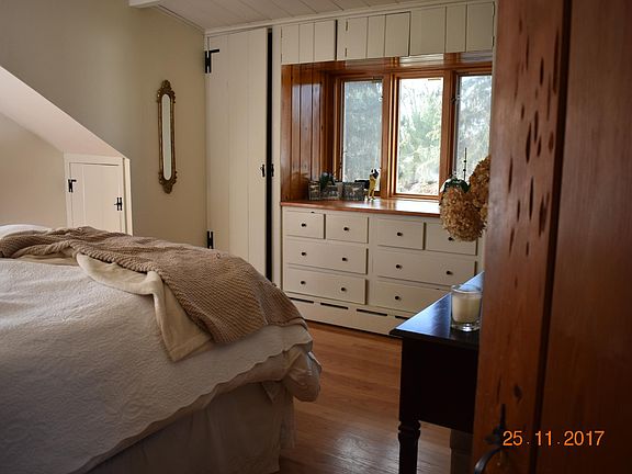 Master bedroom with built in dresser