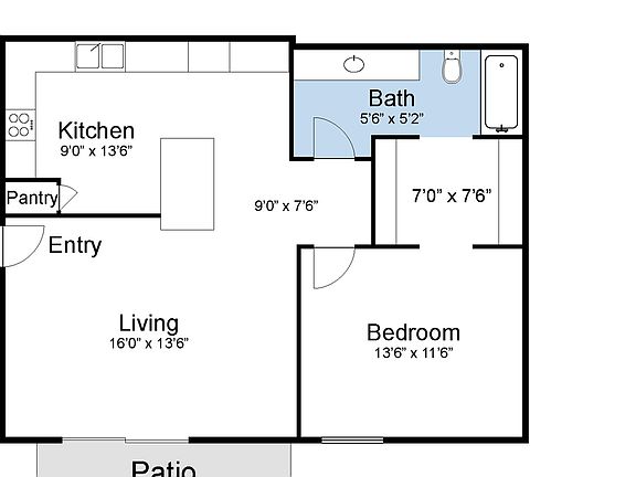 One Bedroom Floorplan One Bedroom Floorplan