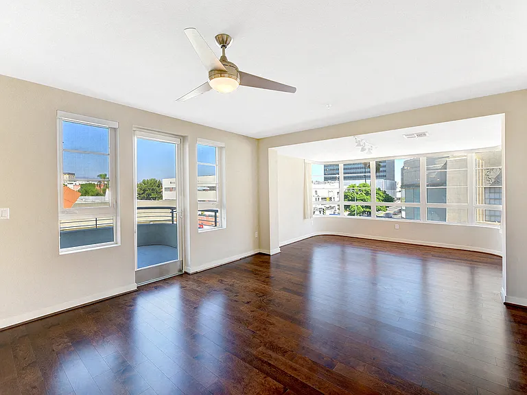 Wood floors in living area
