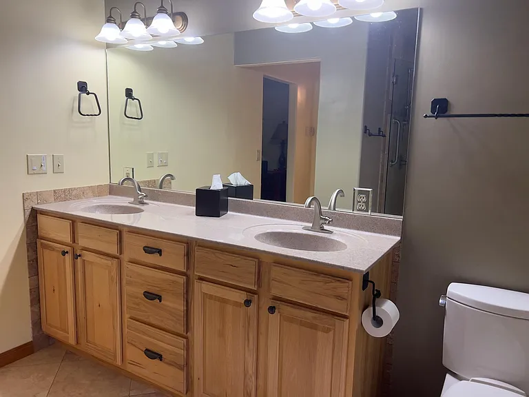 Master bathroom and walk in shower