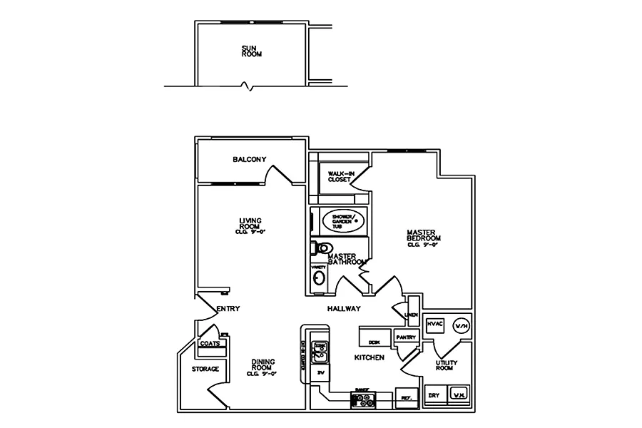 Floor plan 1 Bedroom 1 Bathroom