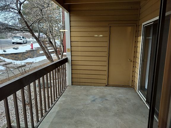 Outside deck with storage closet with outside door entry which locks for safety.