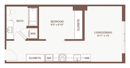 Floor plan Open 1x1 B1 Olympic