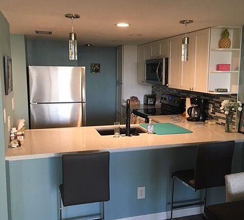 Kitchen open to living room