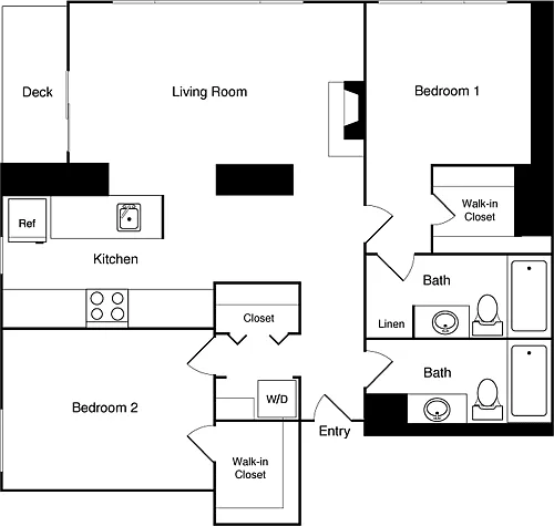 Floor plan 2 Bed 17G SW