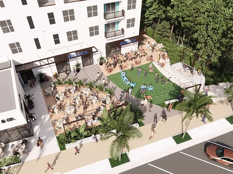 Aerial View of Outdoor Courtyard