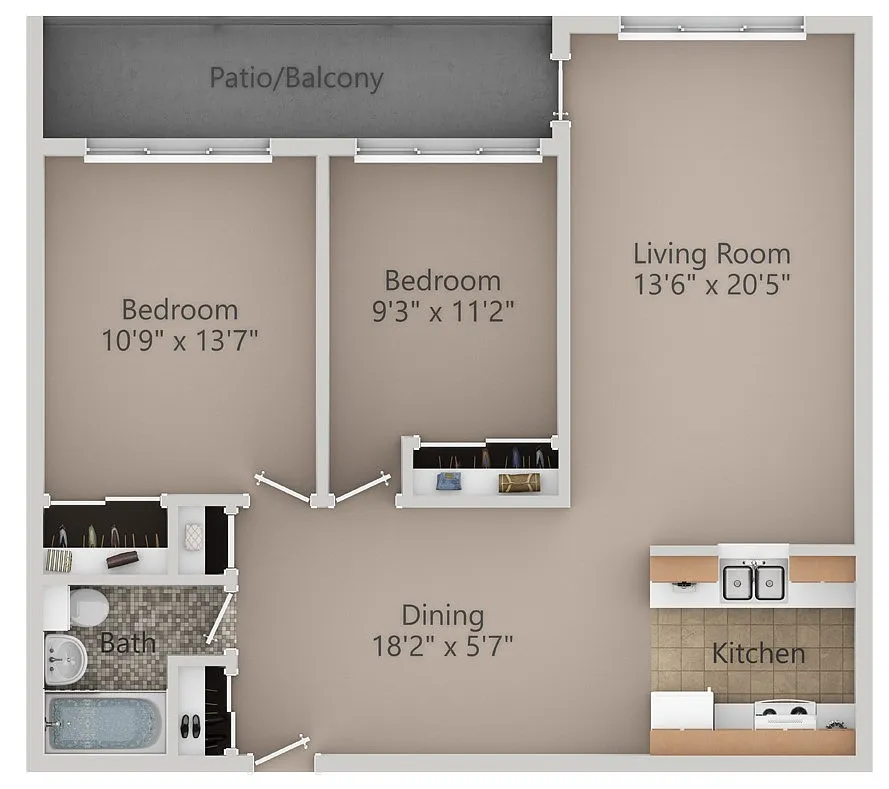 Floor plan 2 Bedroom Large