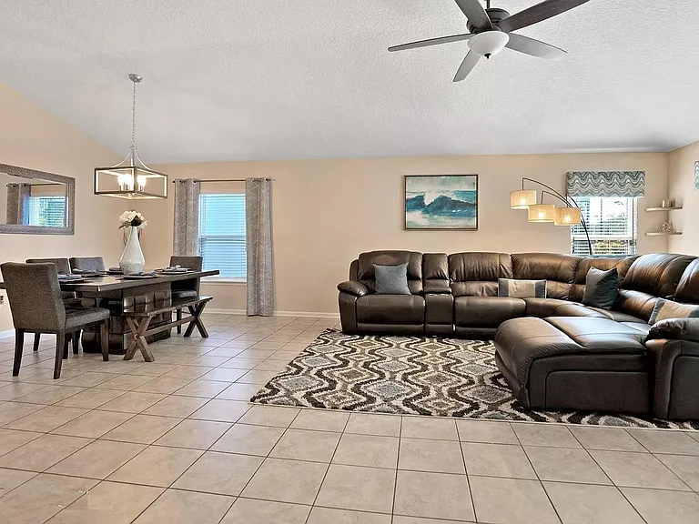 Massive living room and dining space