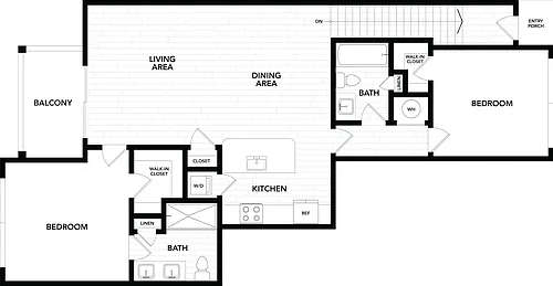 Floor plan 2 Bed/2 Bath-C4