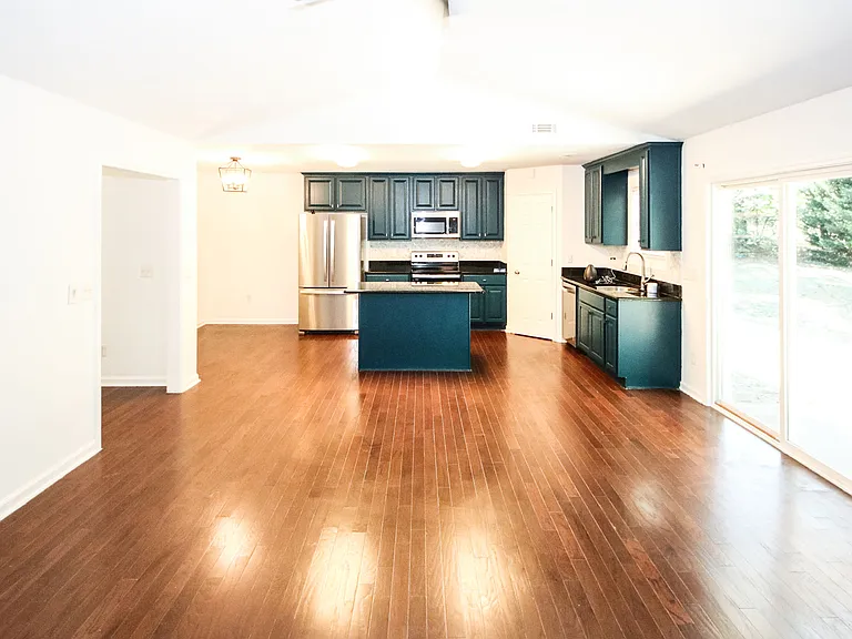 family room and kitchen