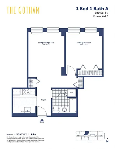 Floor plan 1 Bed 1 Bath A