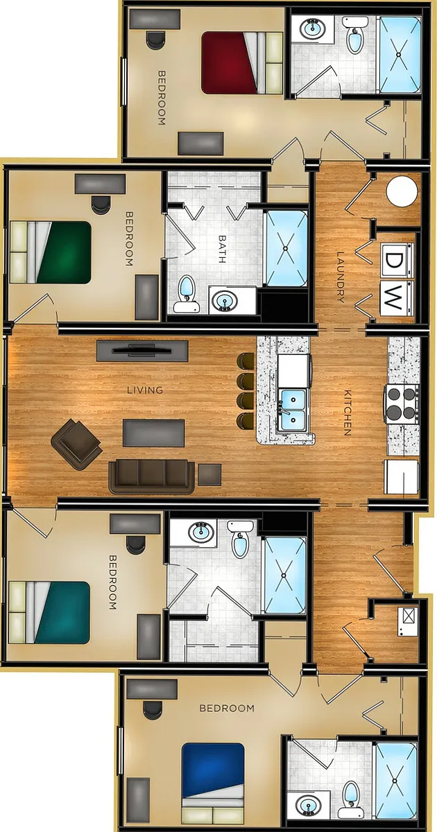 Floor plan P1 4 Bed
