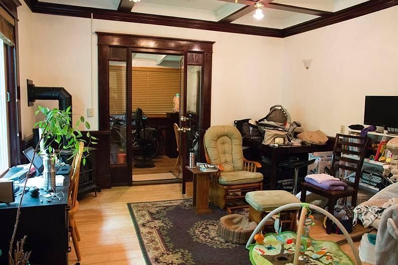 Living Room with Natural Woodwork, Bamboo Floors (Sample Furnishings)