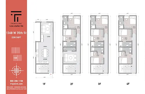 Floor plan Private Room at 1368 W35th St