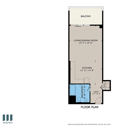 Floor plan Studio - One-Bathroom