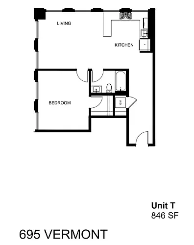 Floor plan T - 1 Bedroom