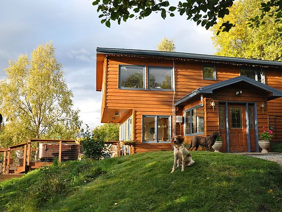 House from garden path