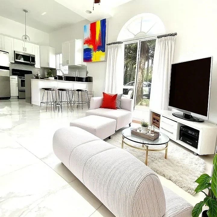 Living room and kitchen