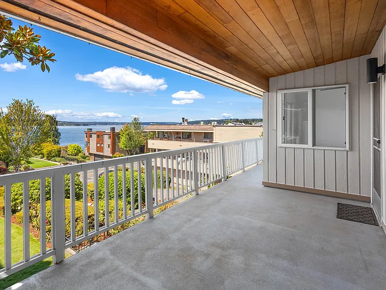 Deck with sweeping Lake Washington views.