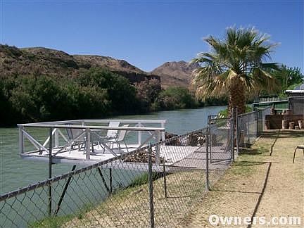 The deck that looks over the river with the