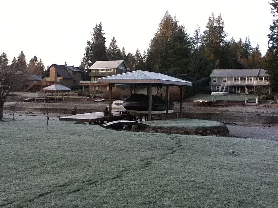 boat dock and lift with hip roof