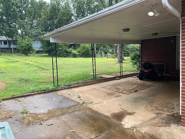 Carport and backyard