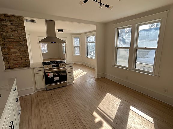 Kitchen looking out into living room