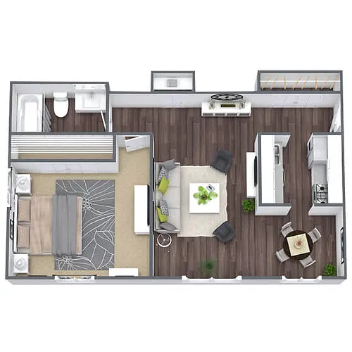 Floor plan A4: 1 Bed 1 Bath