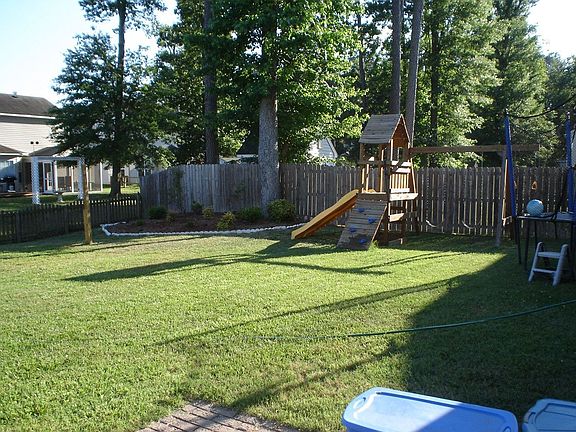 Backyard with play equipment