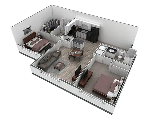 Floor plan 2-2 BR Retreat Overlook