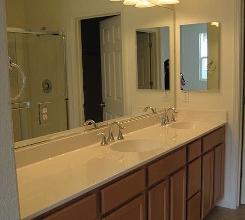 One of the three bathrooms