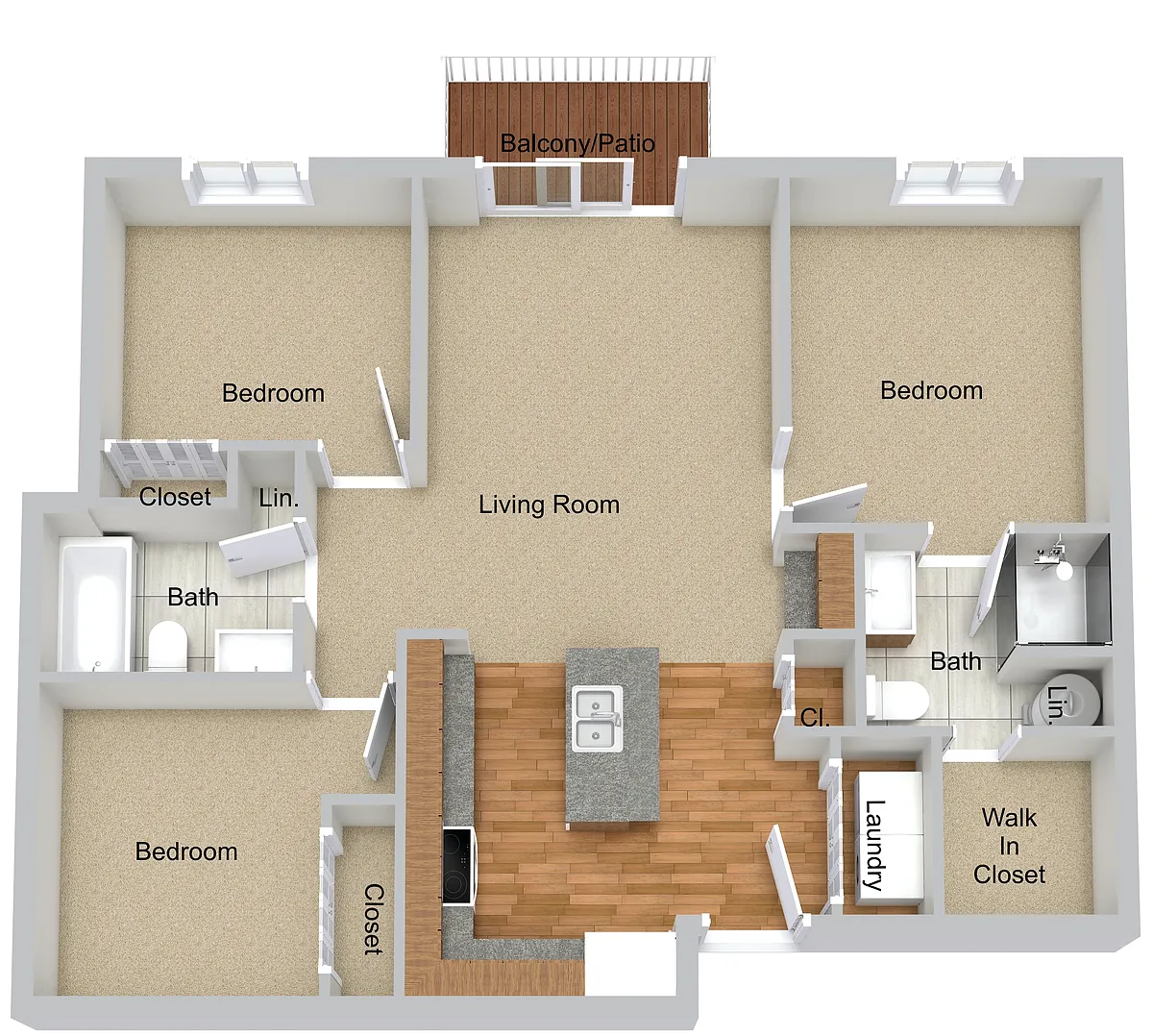 Floor plan Three Bedroom