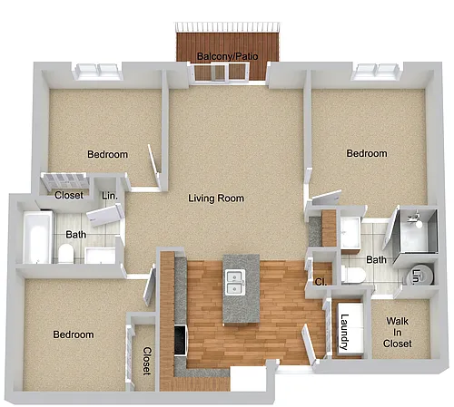 Floor plan Three Bedroom