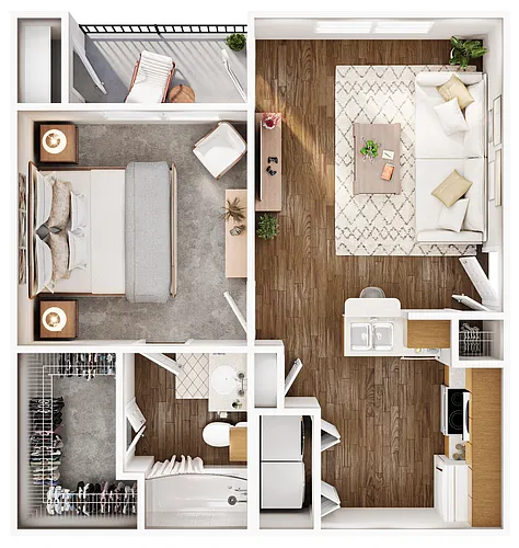 Floor plan A1 - 1bed/1bath