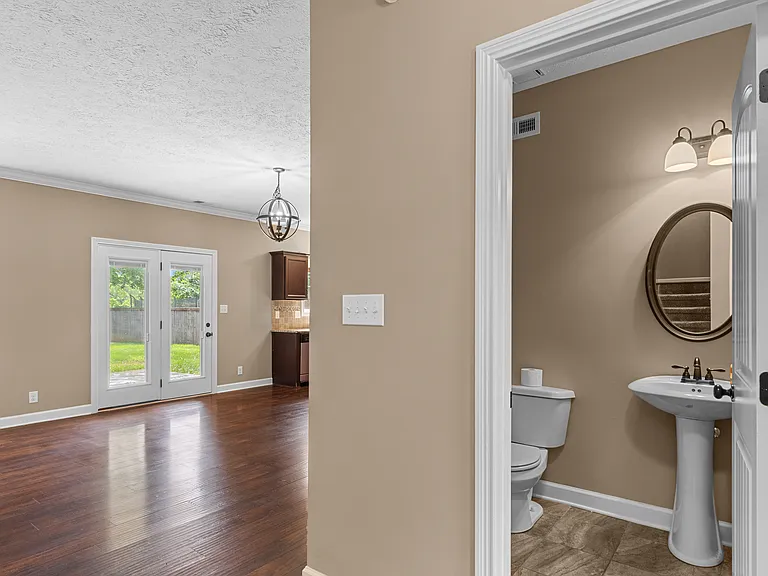 Half bath and living room